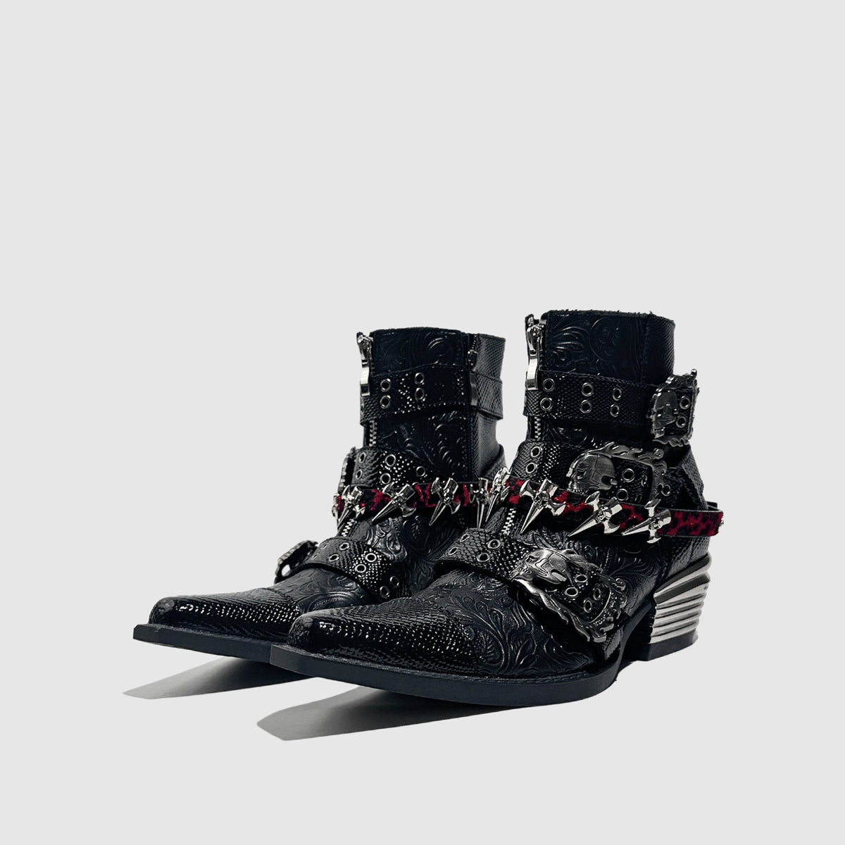 Studded Dark Gothic Punk‑Style Combat Ankle Boots