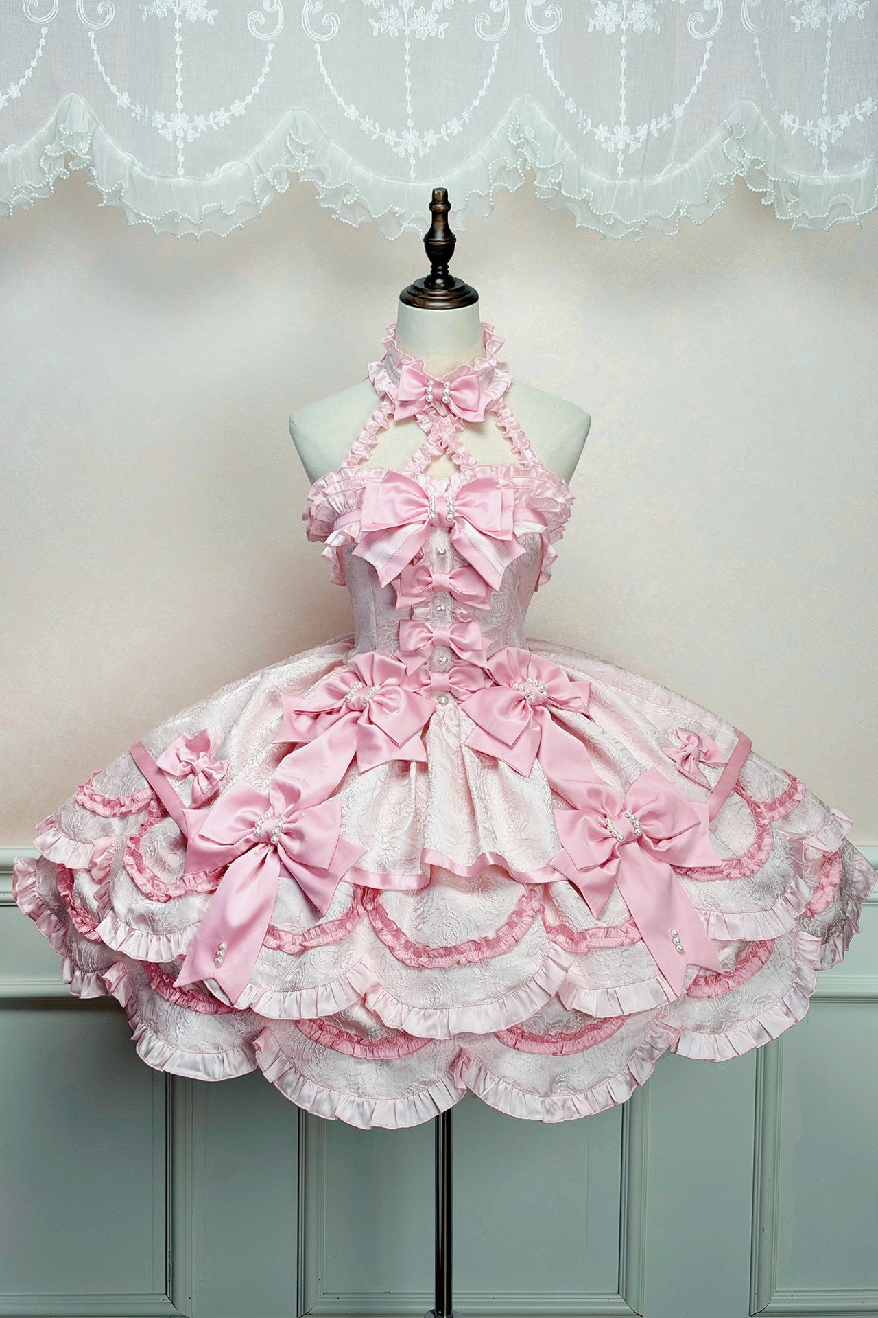 Sweet Petals Lolita Pink Halter Dress
