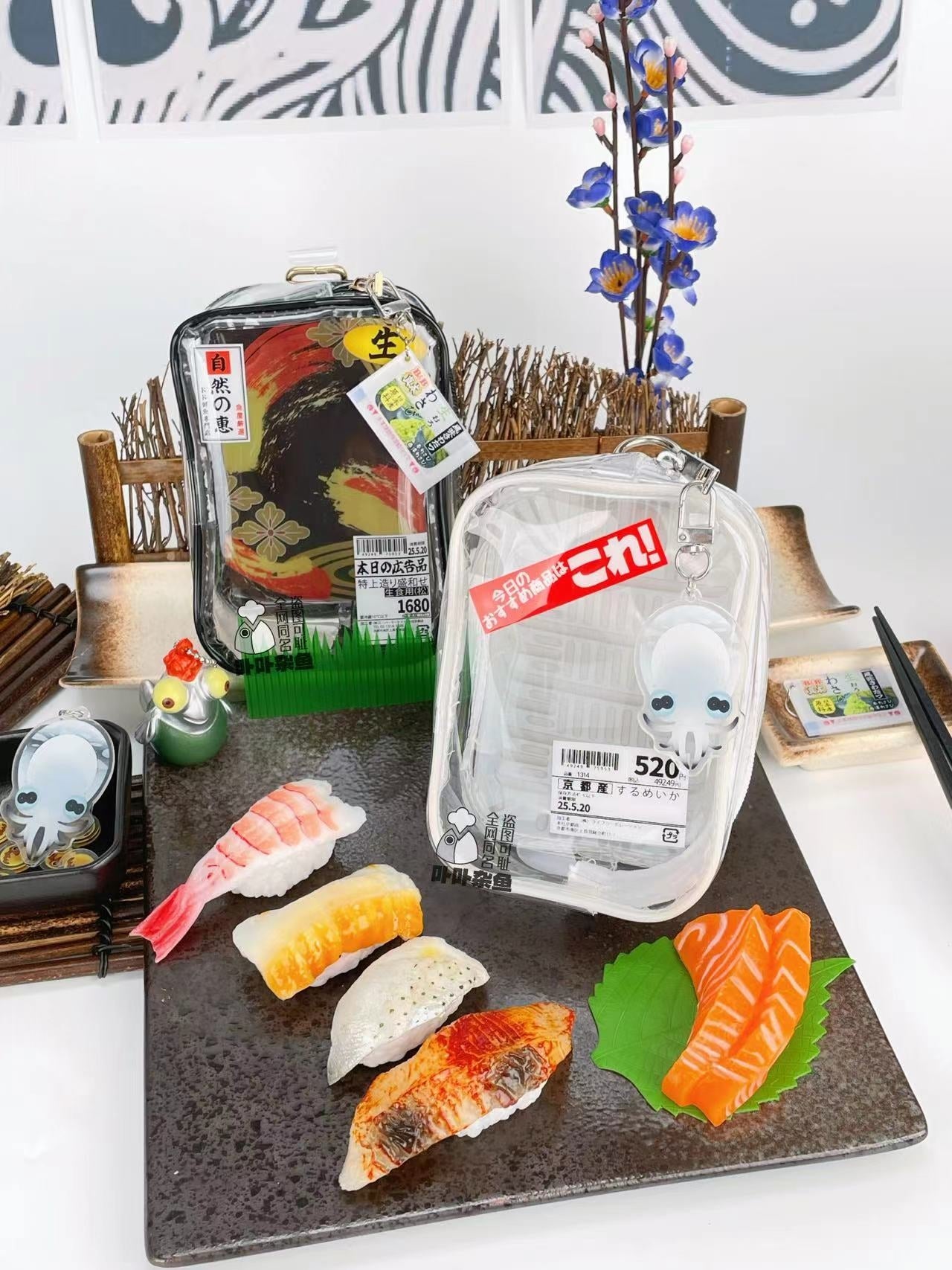 Sushi Fresh Series Clear Blind‑Box Style BJD Doll Carrier Display Bag