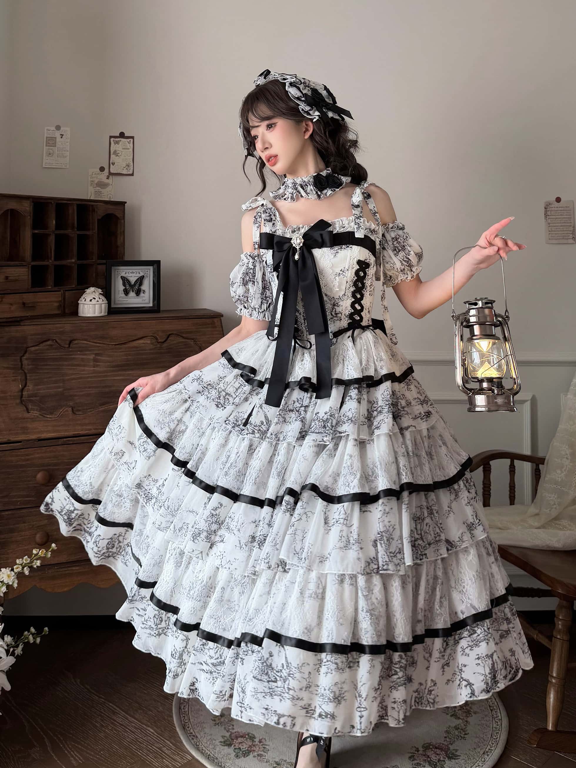 Rainy Celadon Lolita Boned Corset Dress