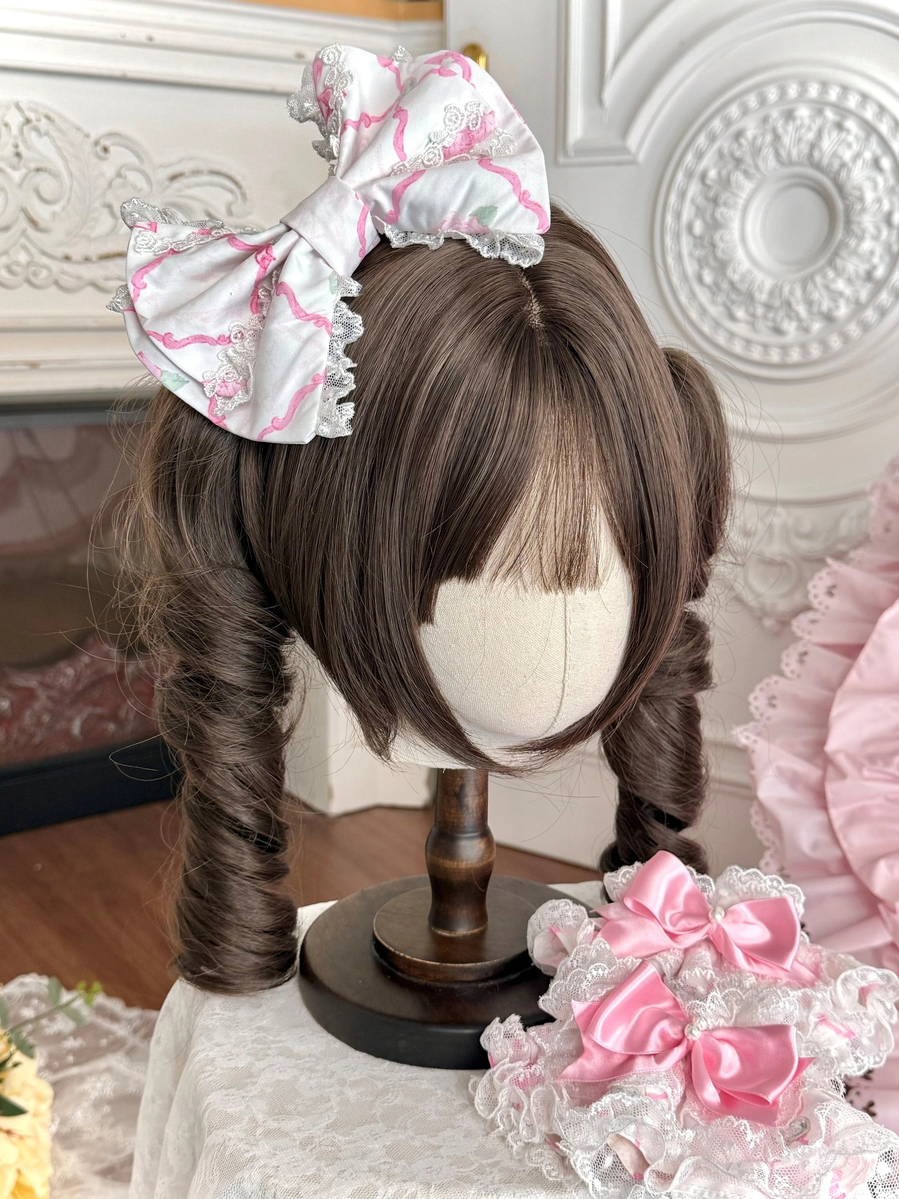 2026 Summer Rose Lattice Lolita Accessories Set