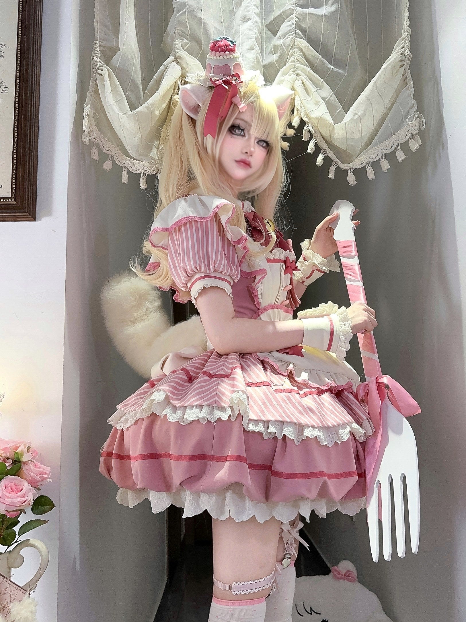 Berry Bubble Blossom Sweet Maid Lolita OP & Apron Set