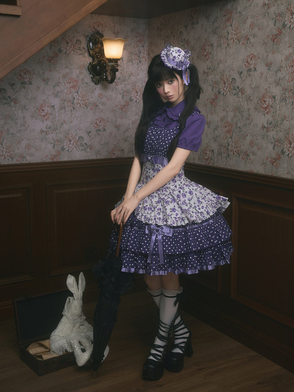 Li Bobo Vintage Polka‑dot Lolita JSK & Blouse Set