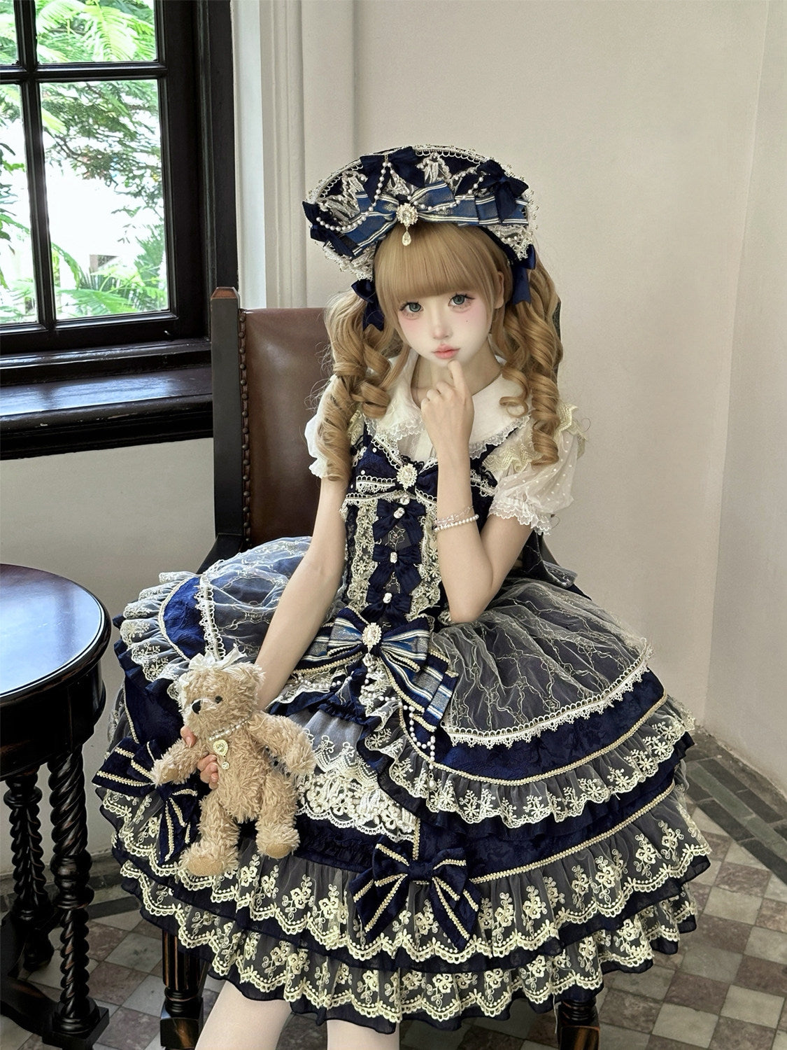 Crown of Gems Lolita Blue JSK Dress