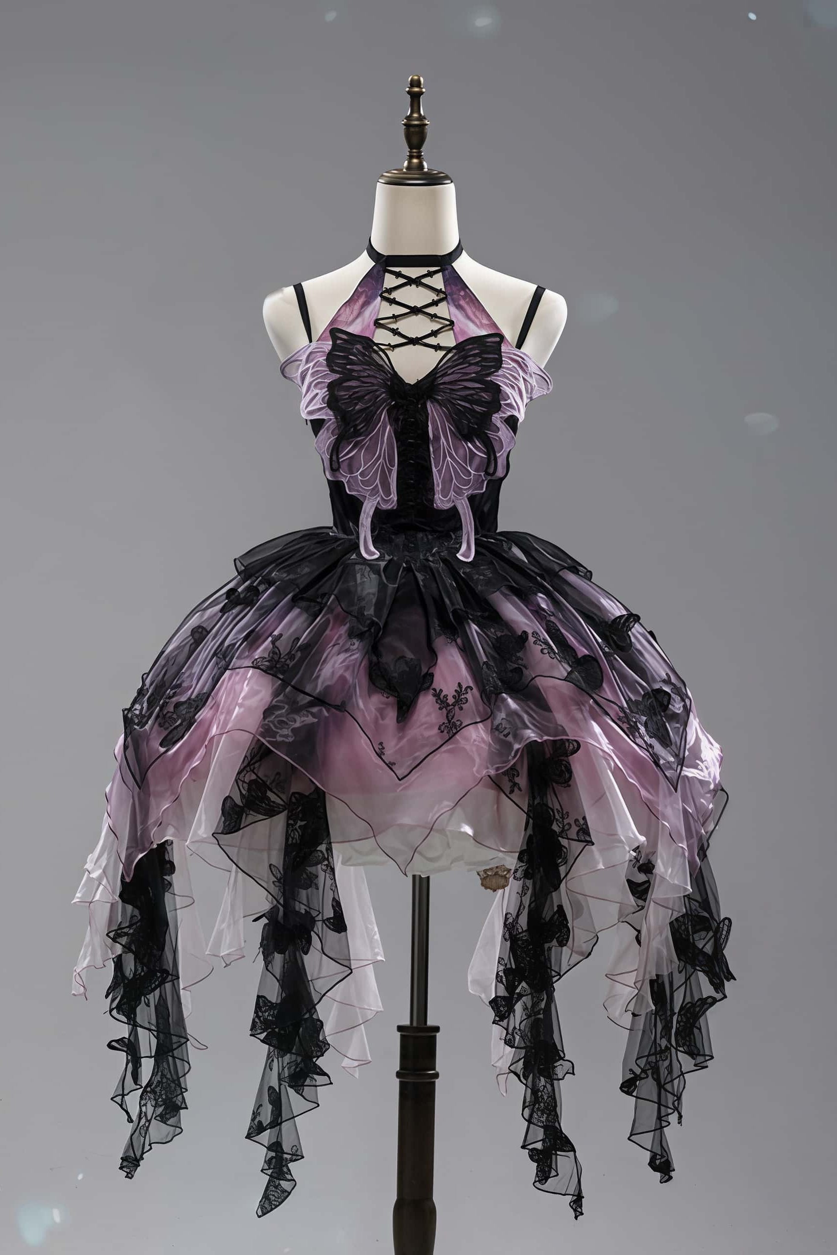 Dead Leaf Butterfly 1.0 Lolita Gothic Purple JSK Dress Set