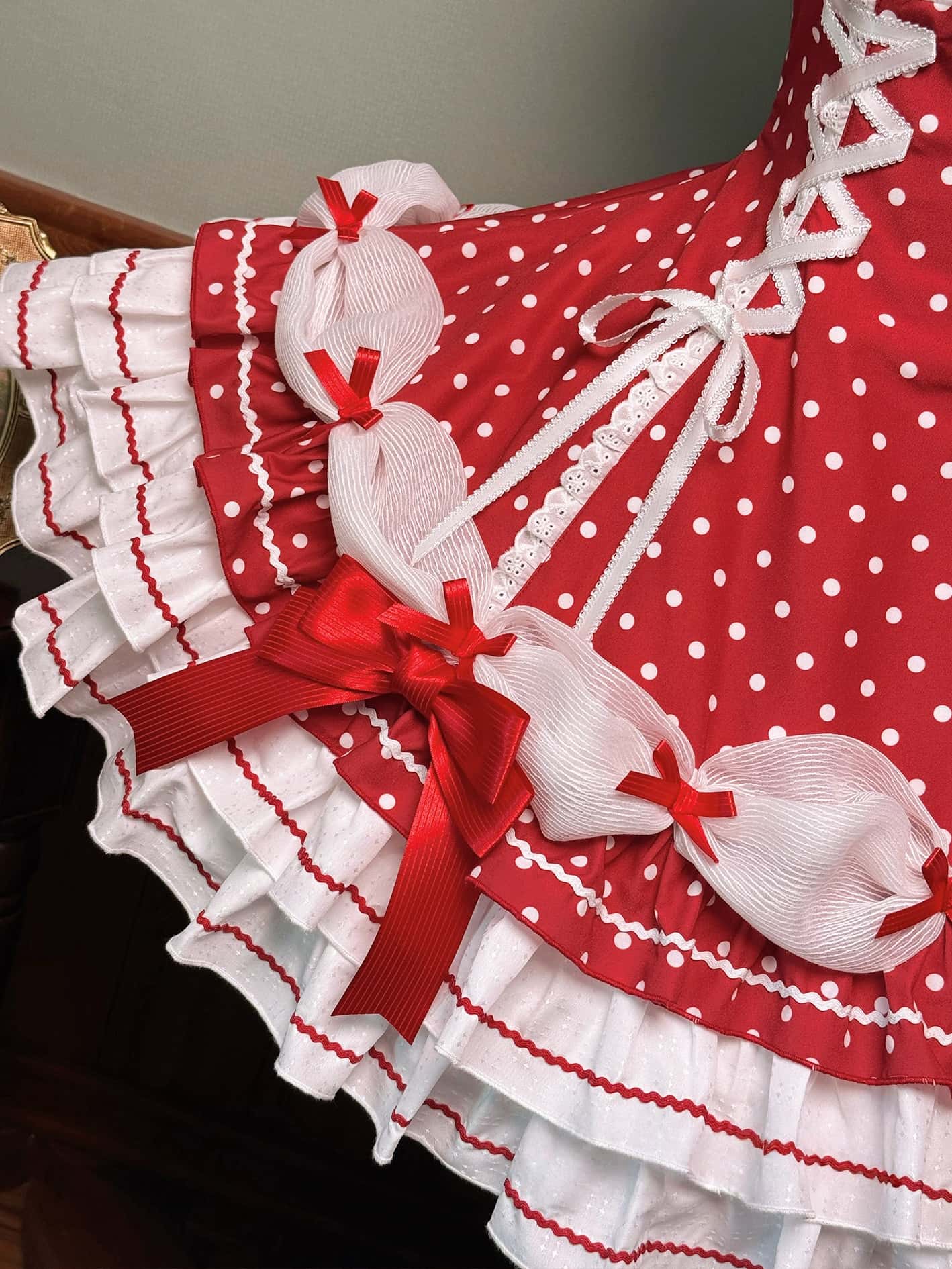 Vintage Polka Dot Lolita Halter Red OP Dress
