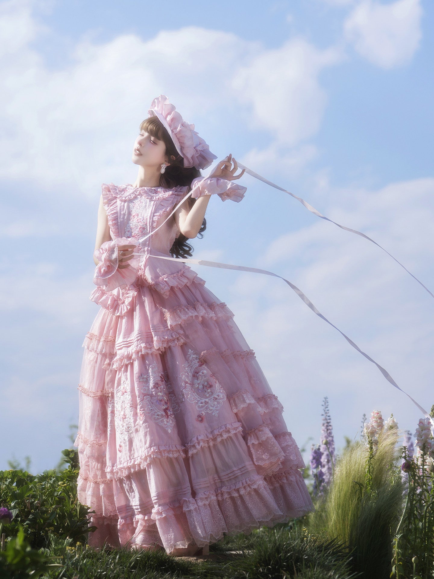 Pink Rose Elegant Classic Lolita Original Bridal Princess Dress