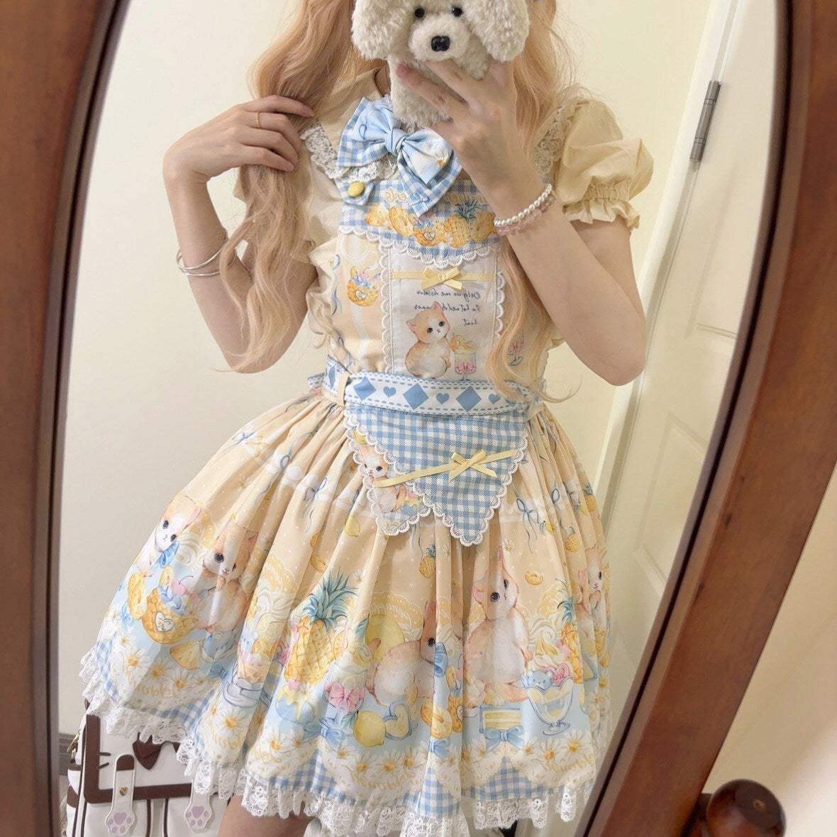 Pineapple Mew Lolita Sweet Print Dress