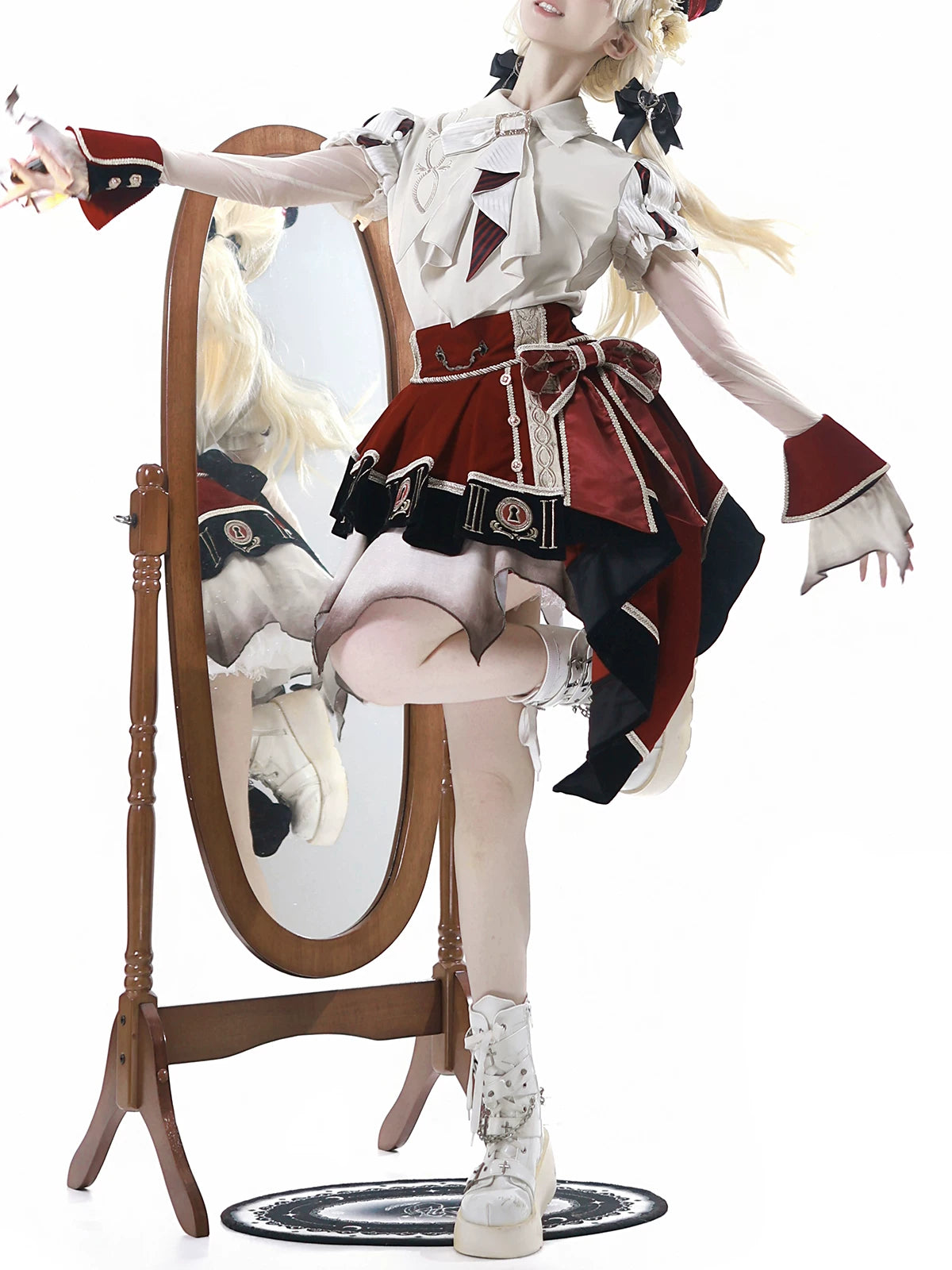 Burned Out Movement Academic Style Lolita White Classic SK Set