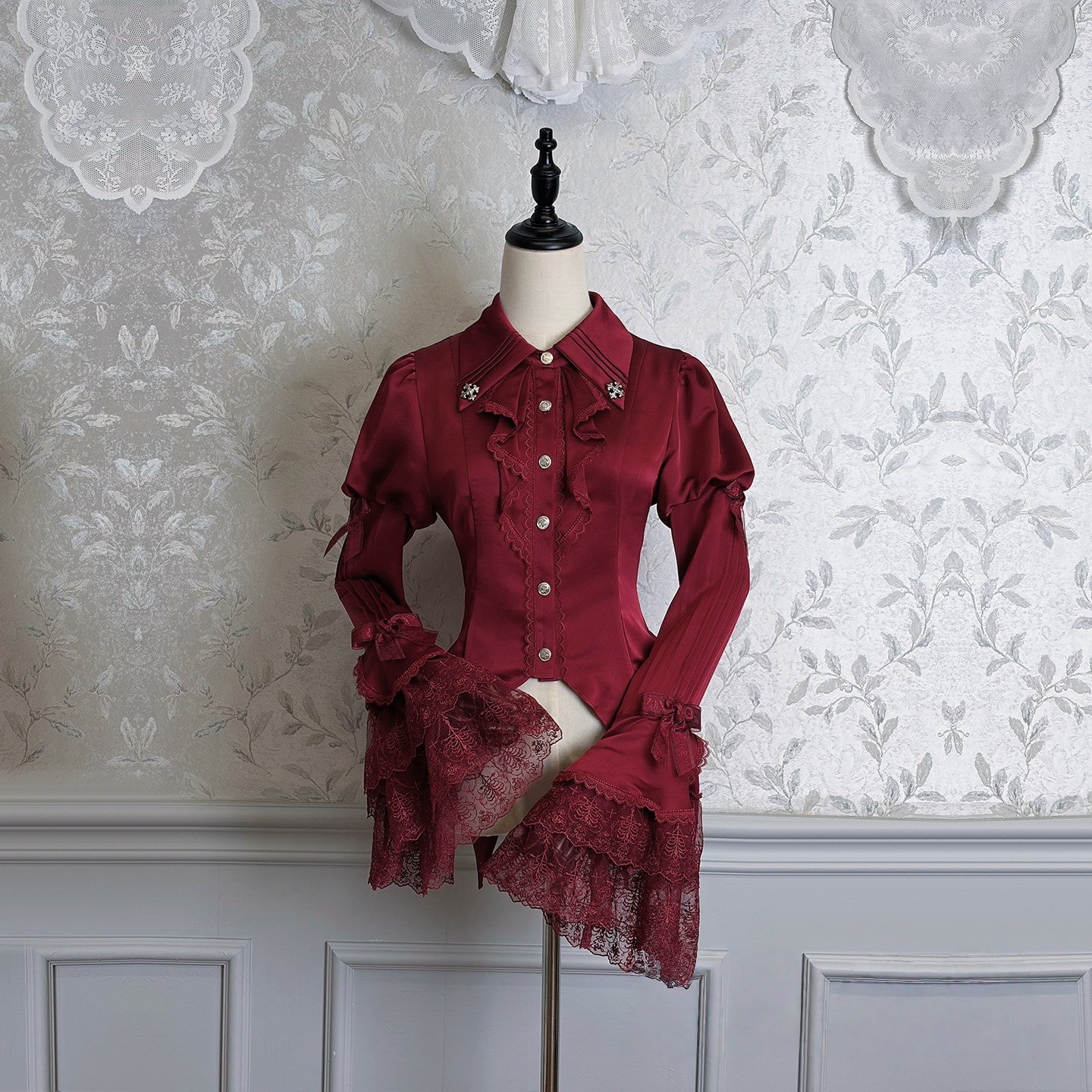 Dark Mist Banquet Gothic Suspender Dress & Blouse Set