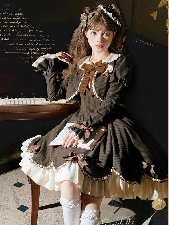 Little Hazelnut Elegant Long Sleeve OP