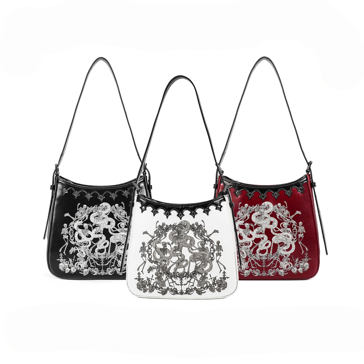 Snake Bone Hell Gothic Mini Ita Underarm Shoulder Bag