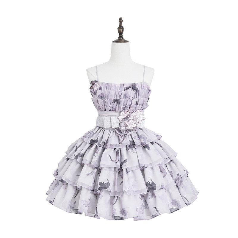 Stained‑Glass Reverie Japanese‑Style Classic Lolita Purple JSK Dress Set