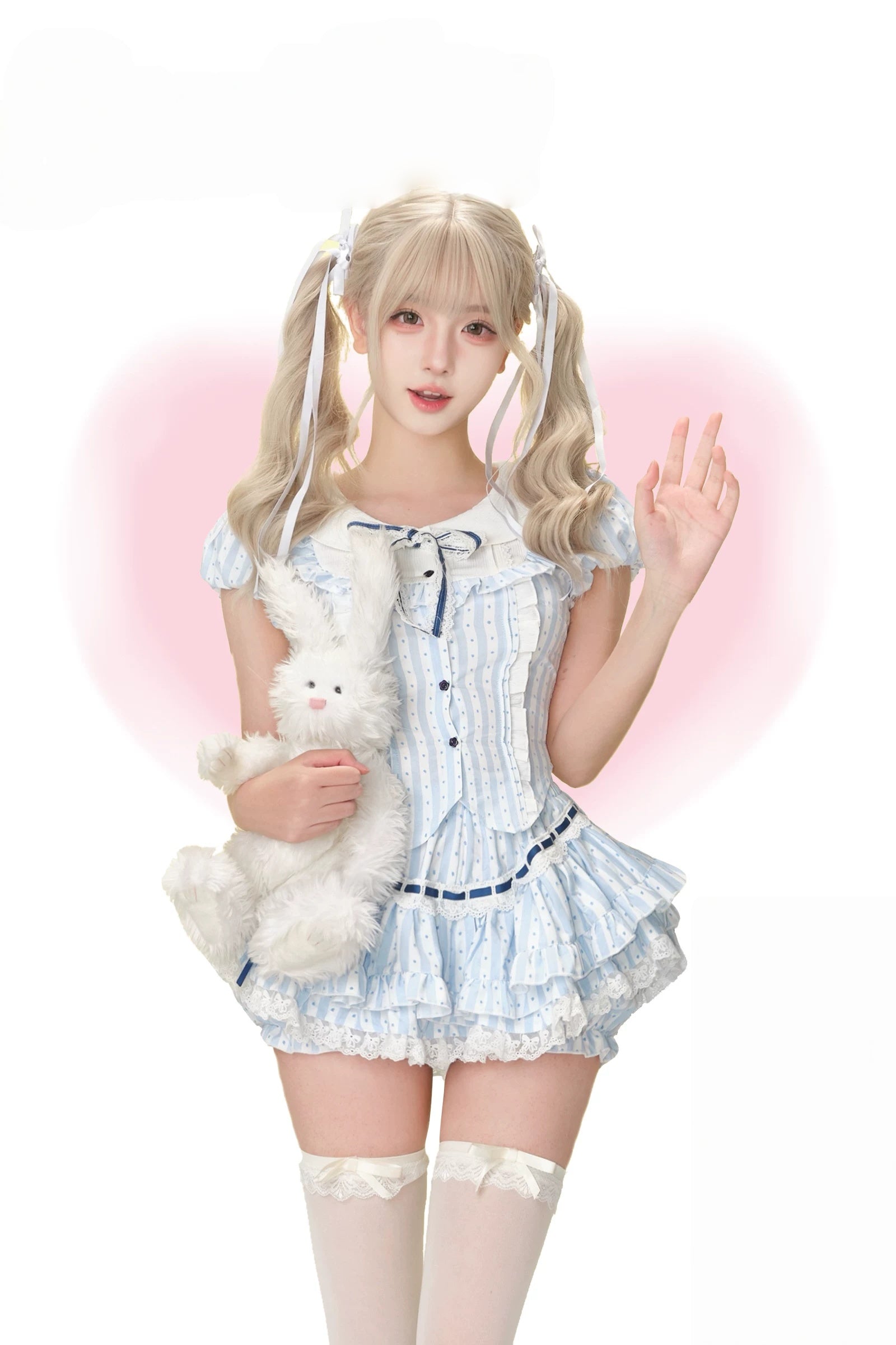 Morning Library Preppy Striped Top & Skirt Set