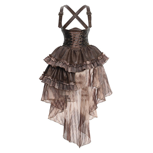 Lolita Steampunk PU Strap Tail Outfit LG1021