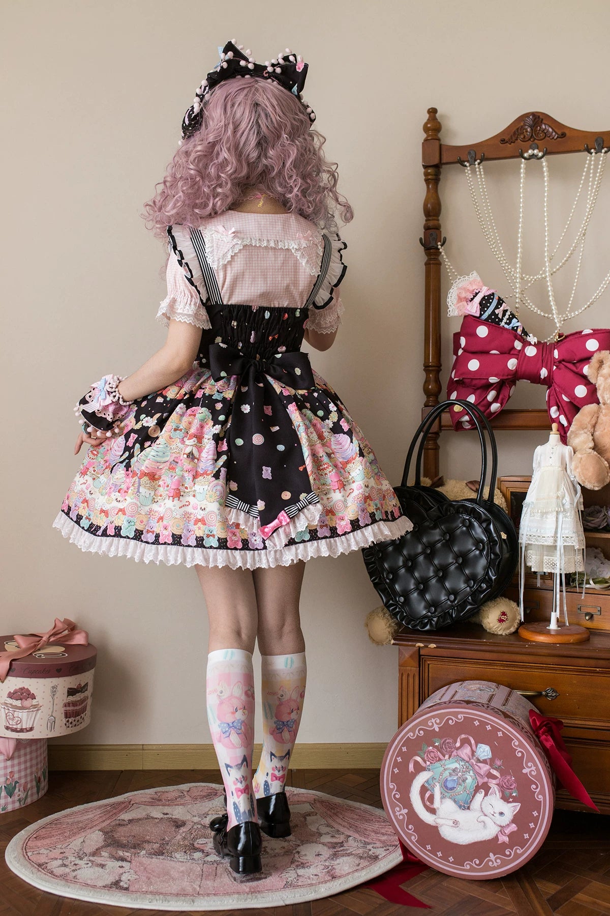Sweet Candy House Yellow Unicorn Print Sweet Lolita Suspender JSK Dress