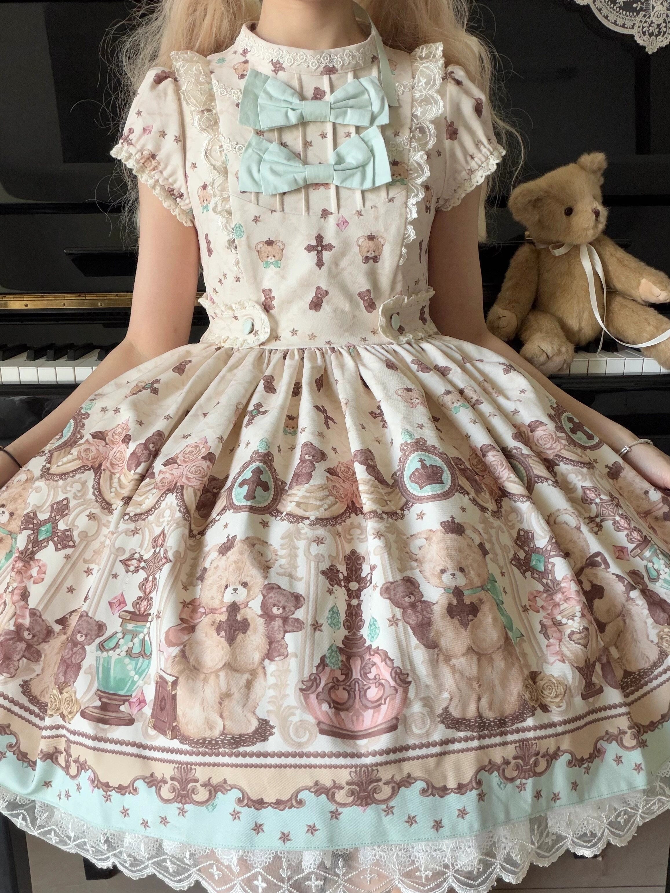 Cross Bear Sweet Vintage Original Lolita JSK and OP Dress Series