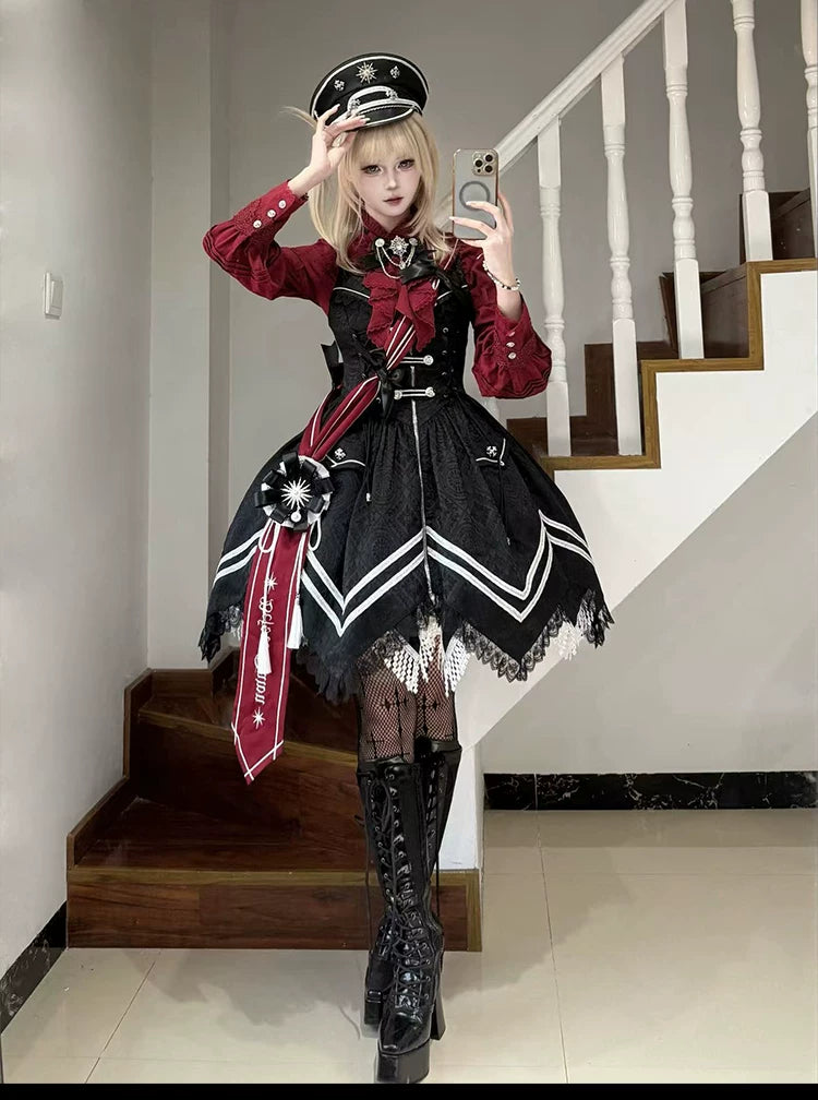 Dawn‑Bearer Gothic Lolita JSK Jumper Skirt Dress Set