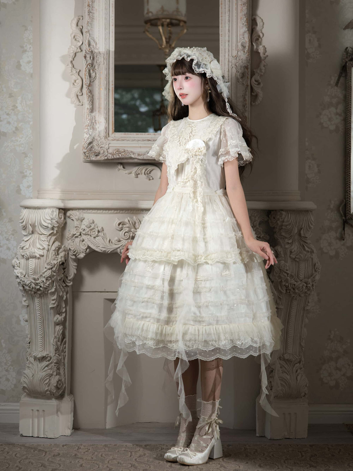 Colored Glaze Jellyfish Lolita Embroidered OP Dress