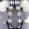 Lolita Argyle Digital Print Tights LE9026