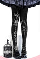 Lolita Gold Foil Cross Print Gothic Tights