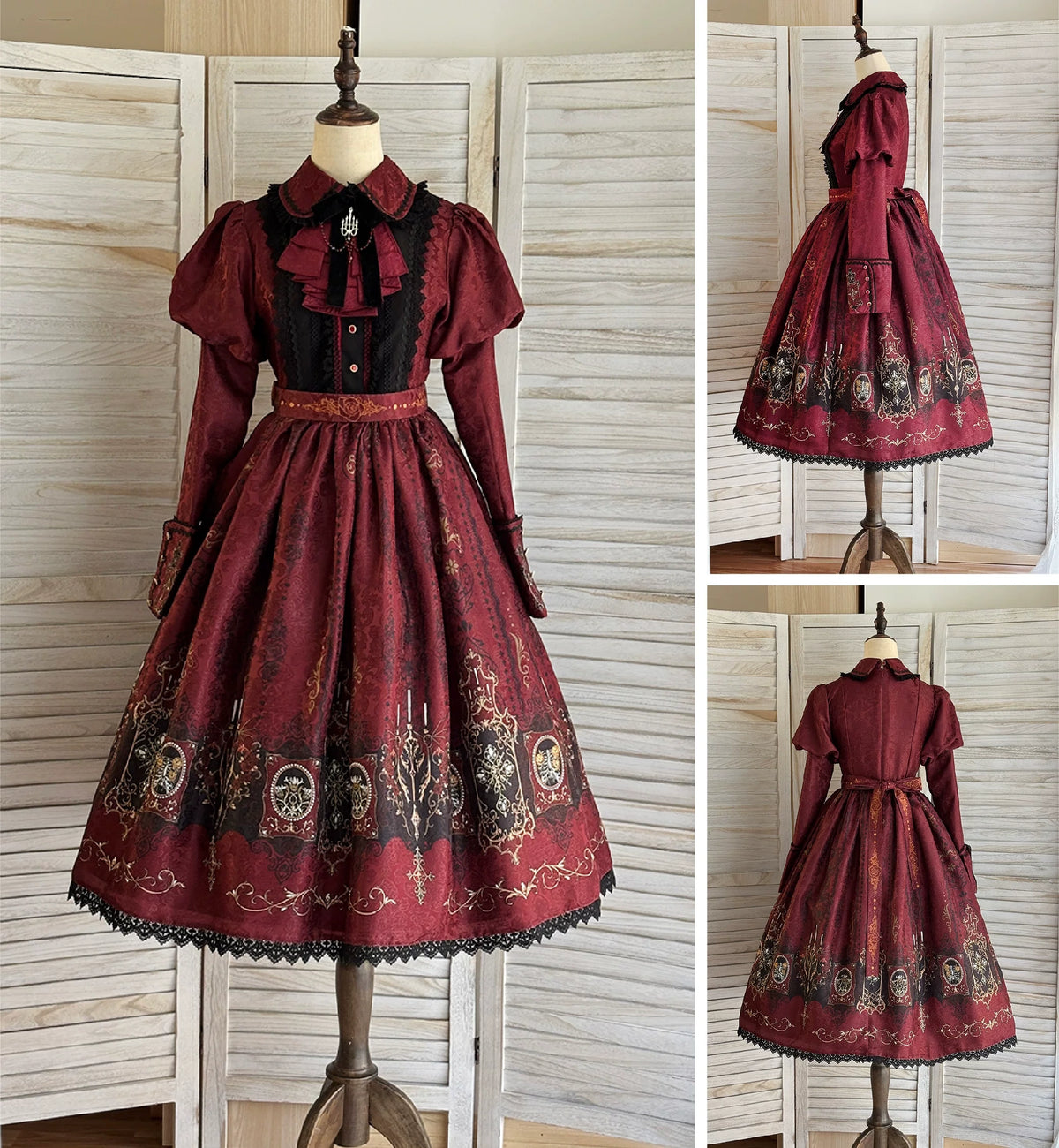 Blood Night Lamplighter Gothic Vintage Lolita OP Dress & SK Skirt