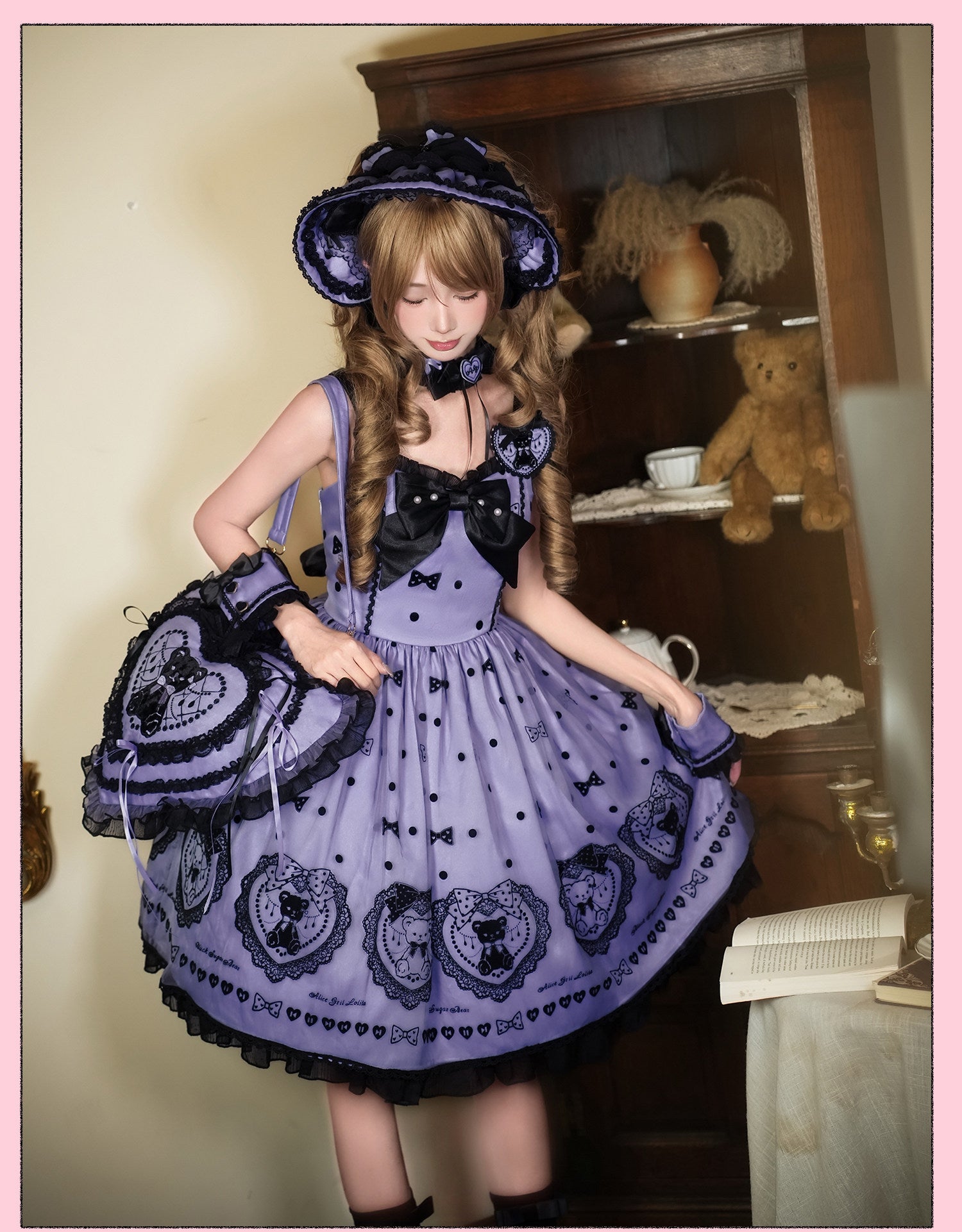 Black Sugar Bear Lolita Purple Dress
