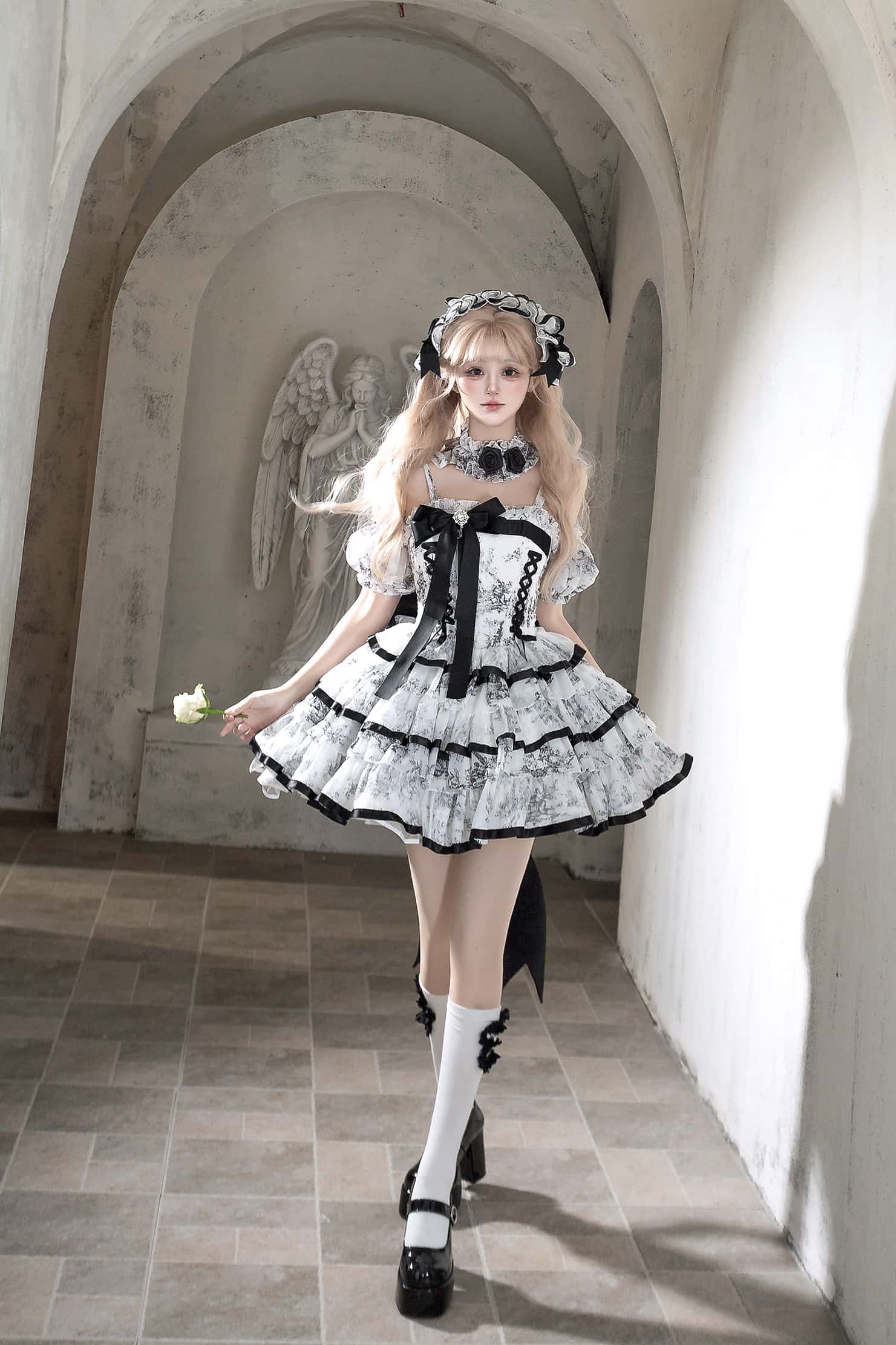 Rainy Celadon Lolita Boned Corset Dress