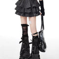 Y2K Grey Tiered Cake Skirt LE1032