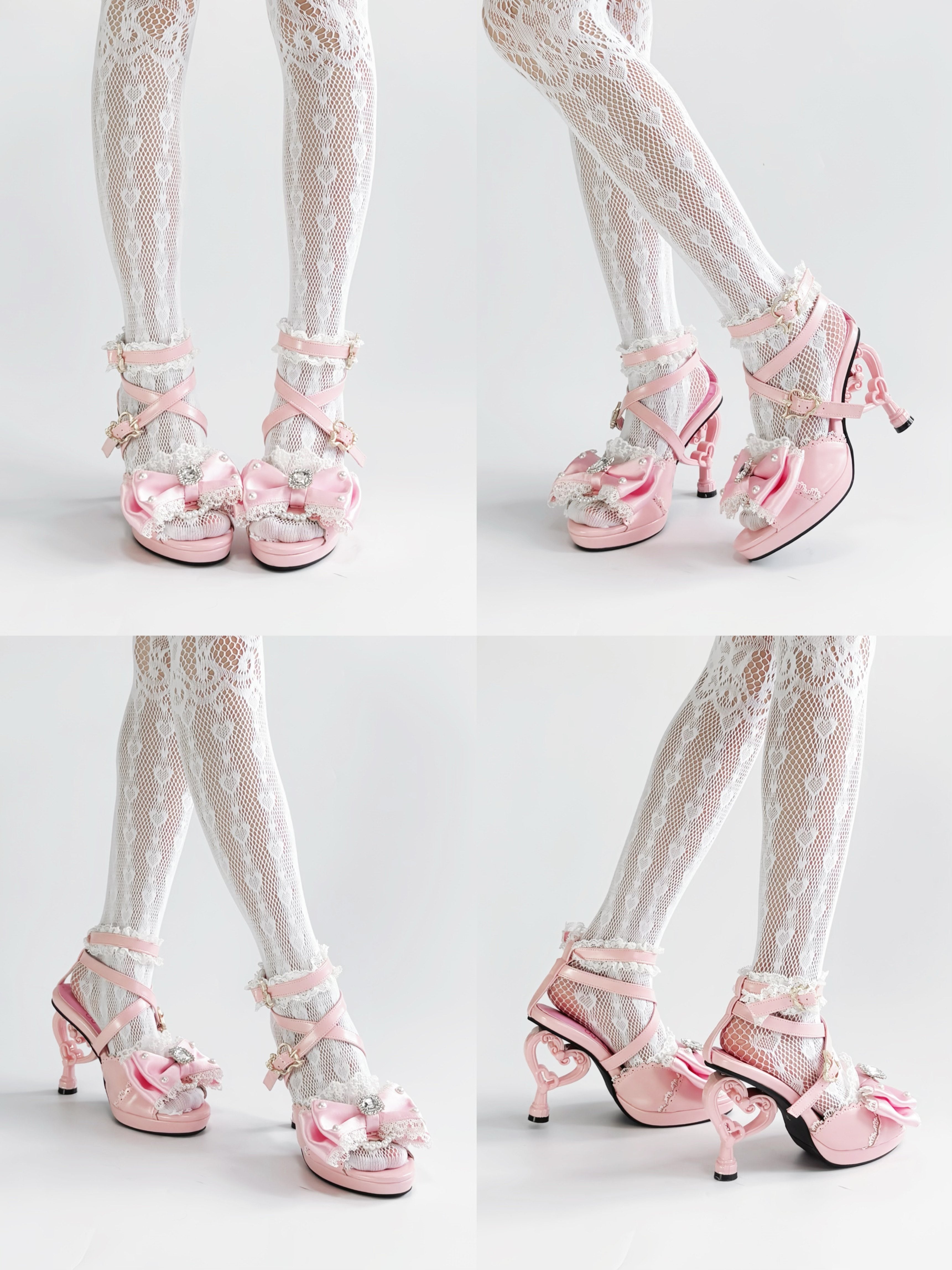 Heisei Yukihime Japanese Peep Toe Heels