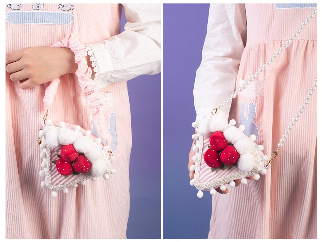 Strawberry Cake Pink Sweet Lolita Triangle Shoulder Bag