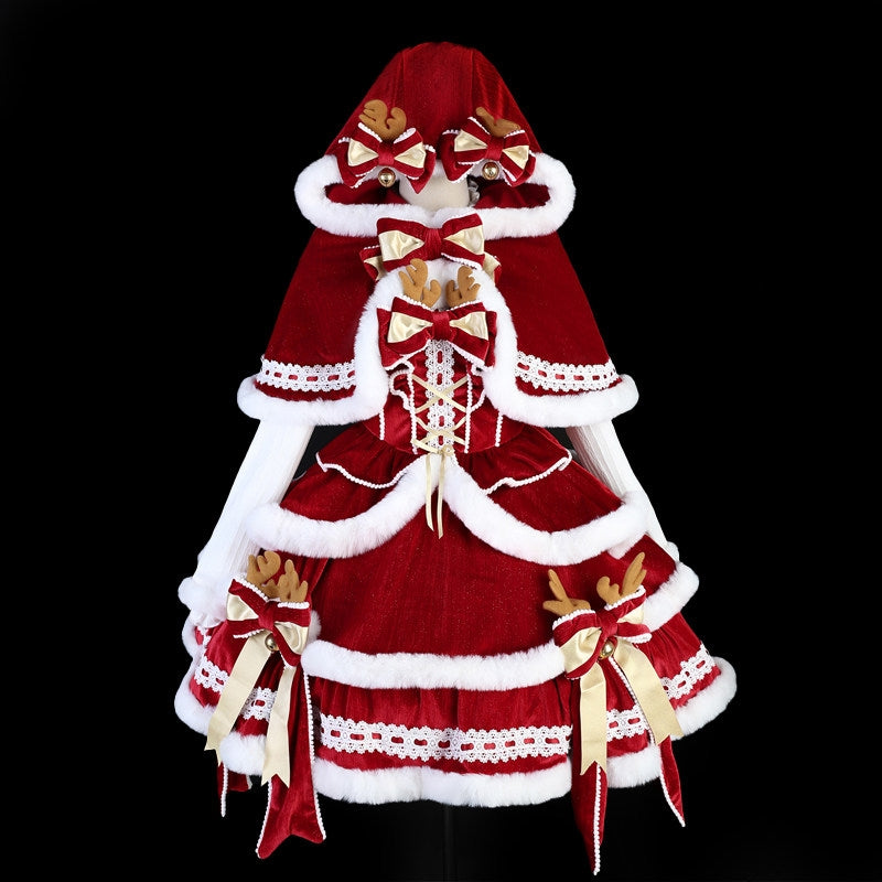 Christmas Symphony Lolita Cape Dress