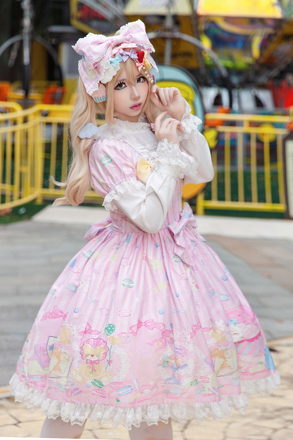 Macaron Dolly House Candy Print Sweet Lolita OP Dress