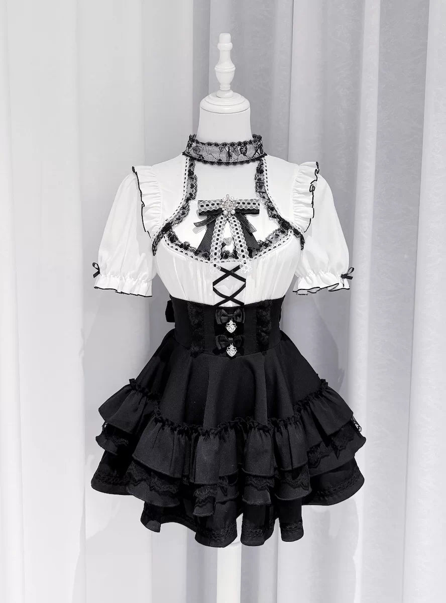 Vanilla Reply Transfer Student Collab Sweet Blouse and Skirt