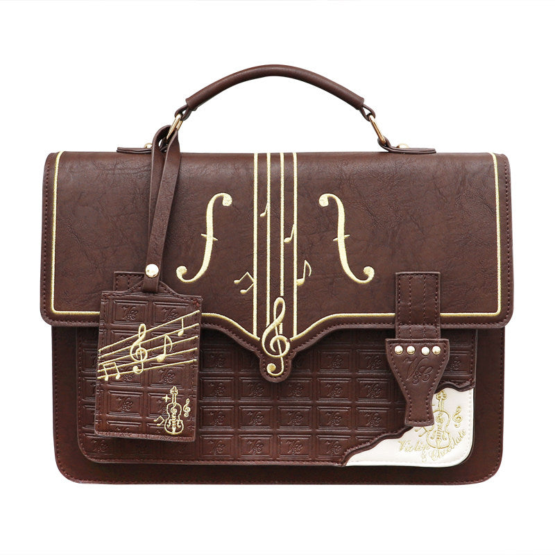 Cocolezi Chocolate Musical Note Embroidered Bag