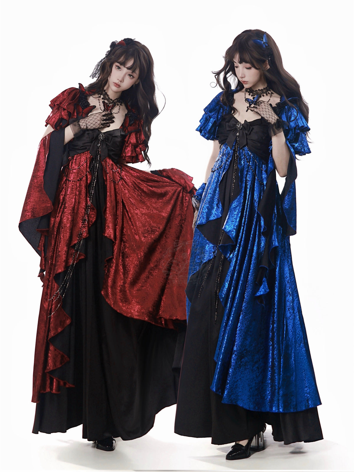Night Banquet Butterfly Shadow Classic Empire Waist Lolita OP Dress