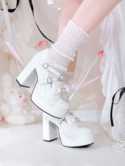 Lolita Sweet Harajuku Lace-up Cross Shoes LE5014