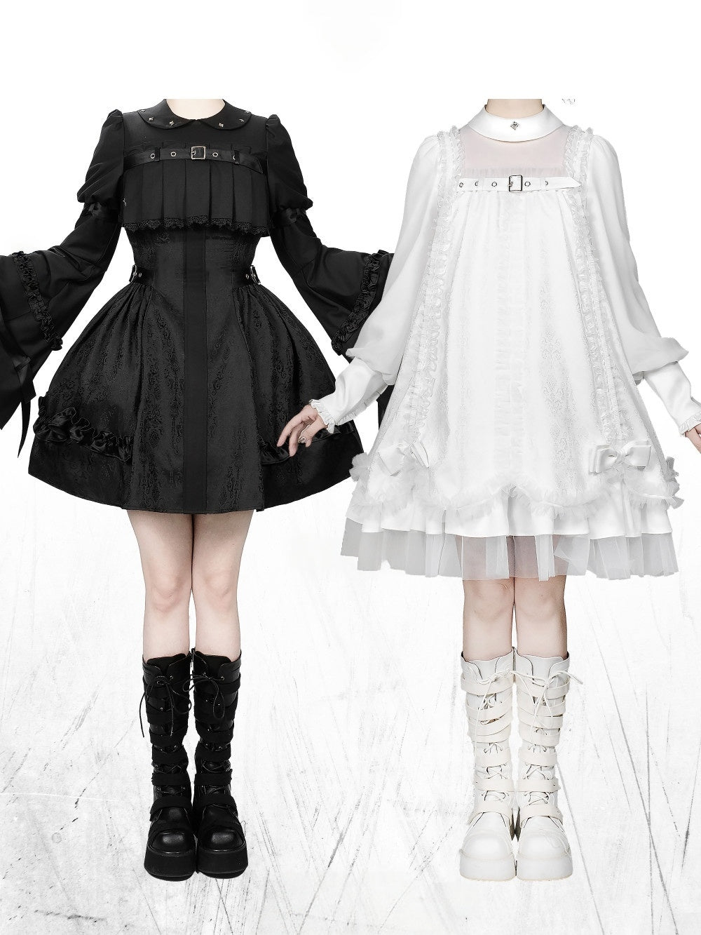 Tin Doll Black & White Gothic Lolita Lace Dress