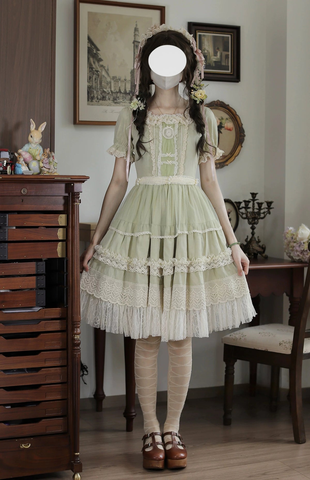 Antique Ball 3.0 Lolita Elegant French Style Maiden Short Sleeve OP Dress
