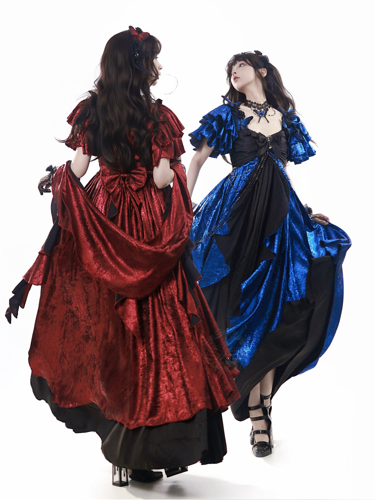 Night Banquet Butterfly Shadow Classic Empire Waist Lolita OP Dress