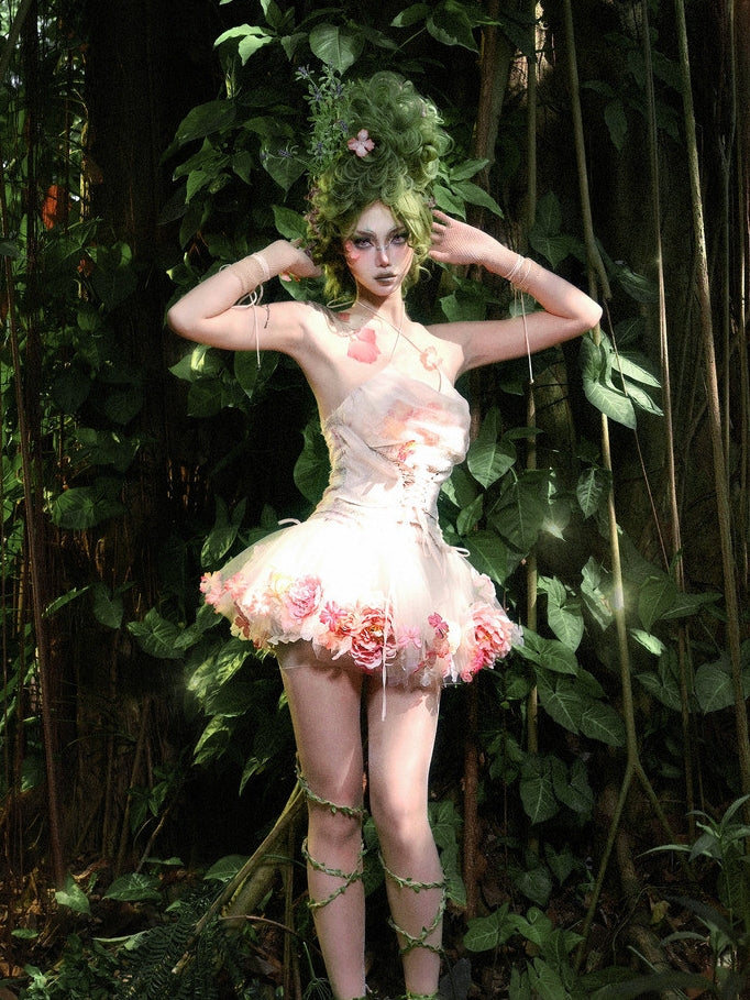 Forest Spirit Mori Style Top & Skirt Set