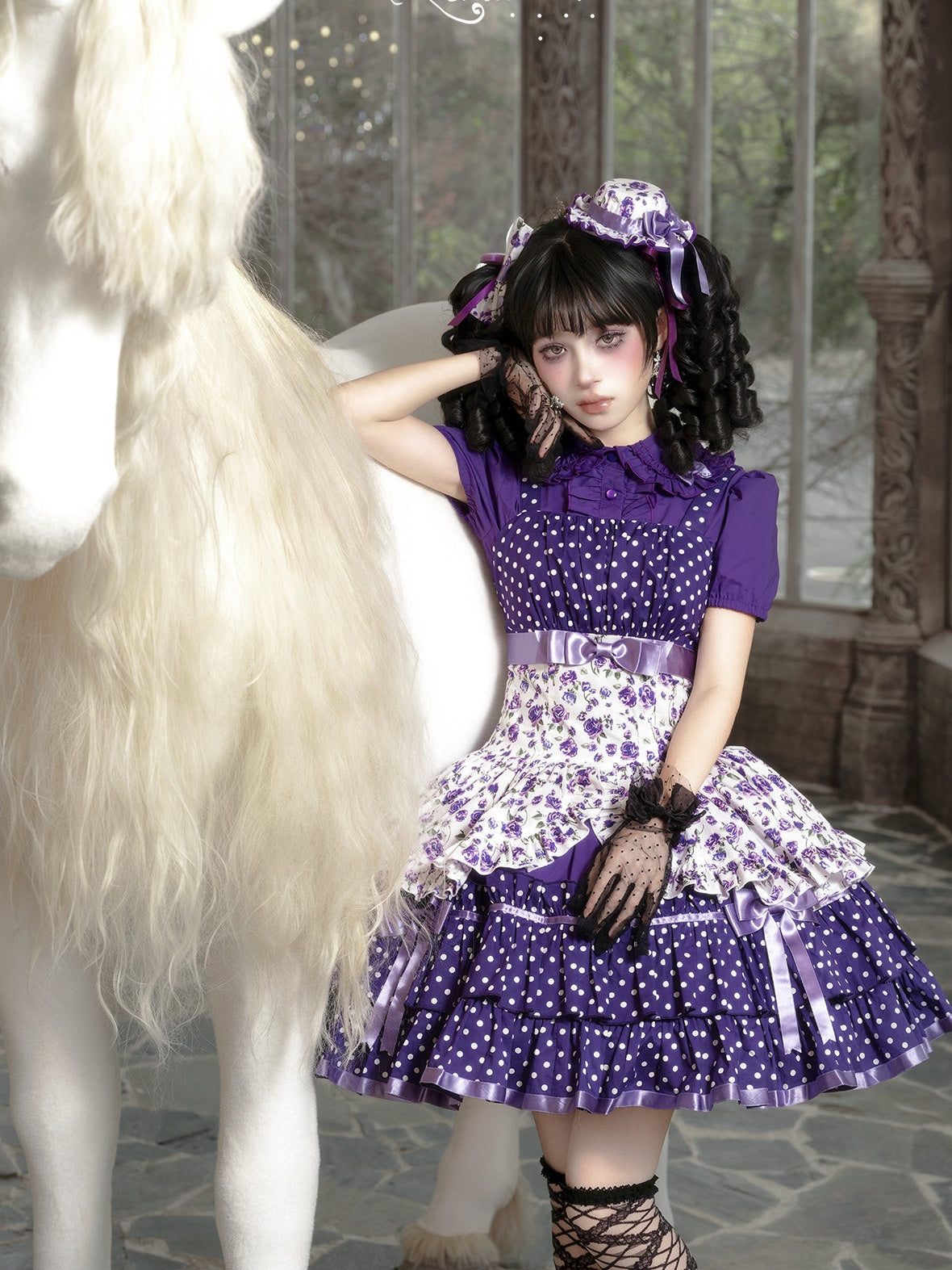 Li Bobo Vintage Polka‑dot Lolita JSK & Blouse Set