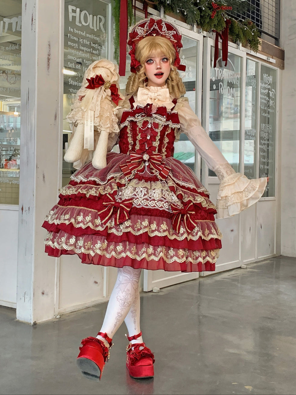 Lolita Doll Inspired JSK Vintage Lace Dress LS1004