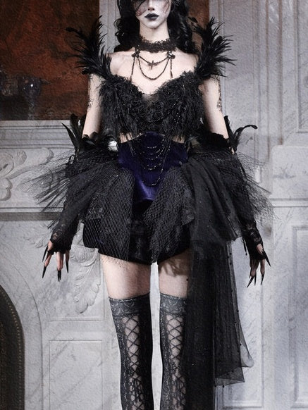 Lolita Gothic Style Feather Outfit set LG1008