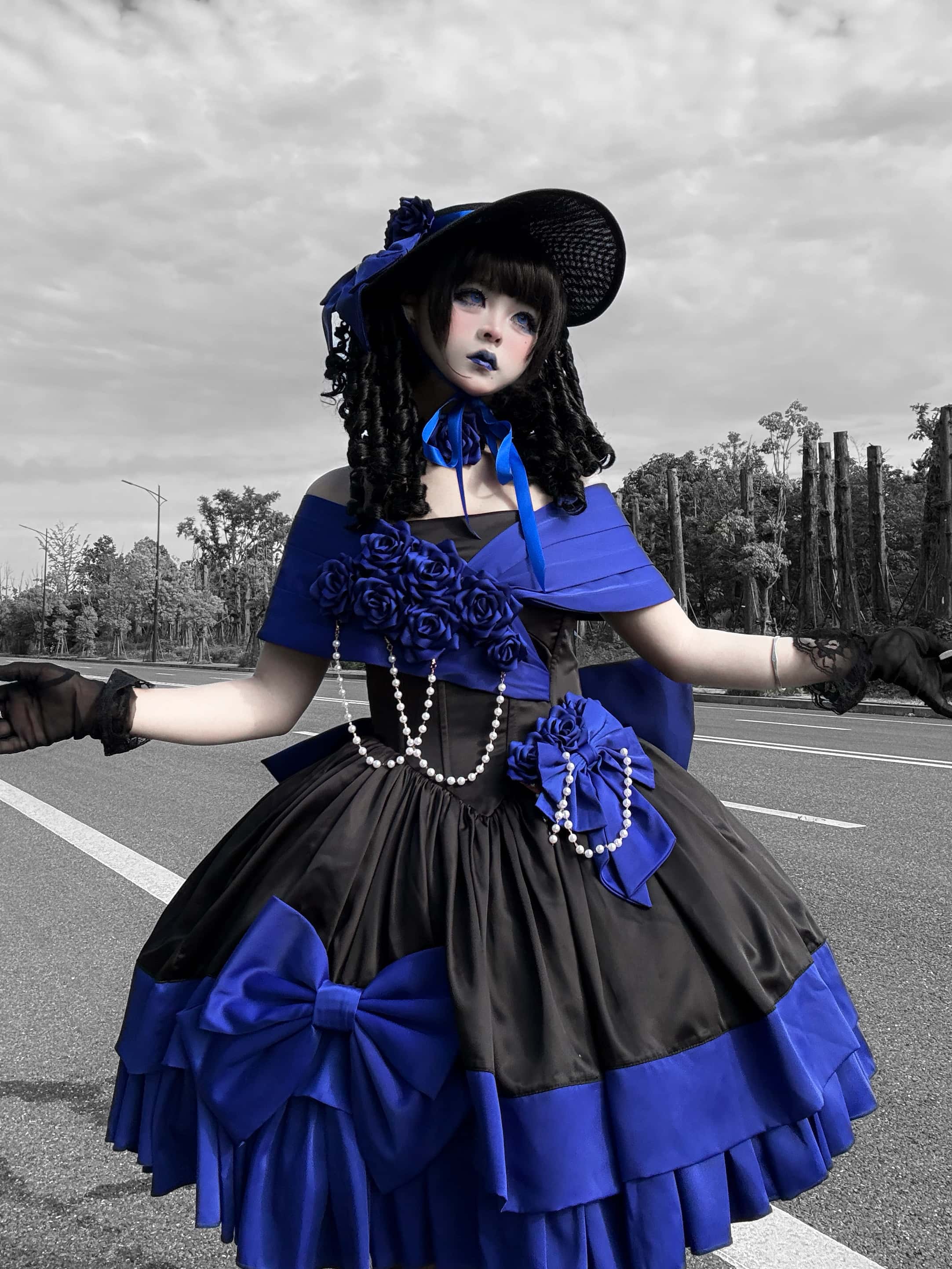 Treasure Chest Rose Lolita Blue Dress