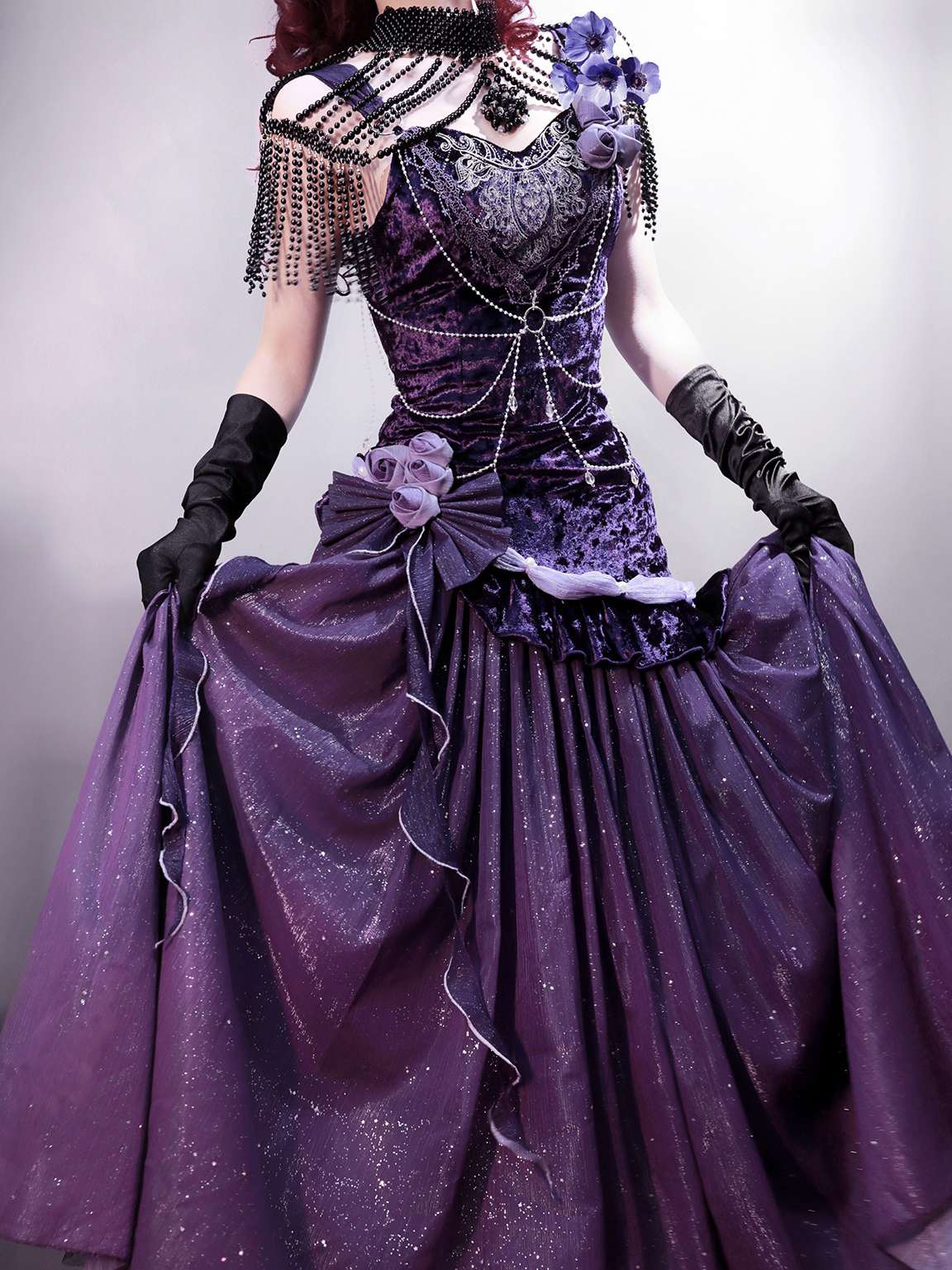 Lolita Gothic Elegant Velvet Fishtail Formal Dress LGD0001