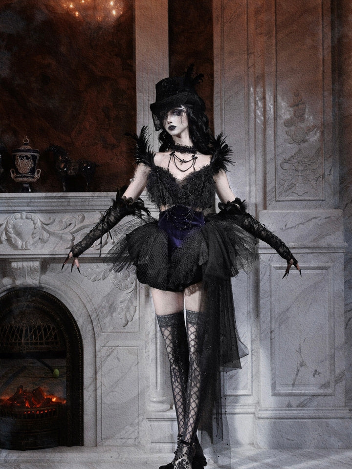 Mourning Day Dark Tulle Ballet Skirt Set