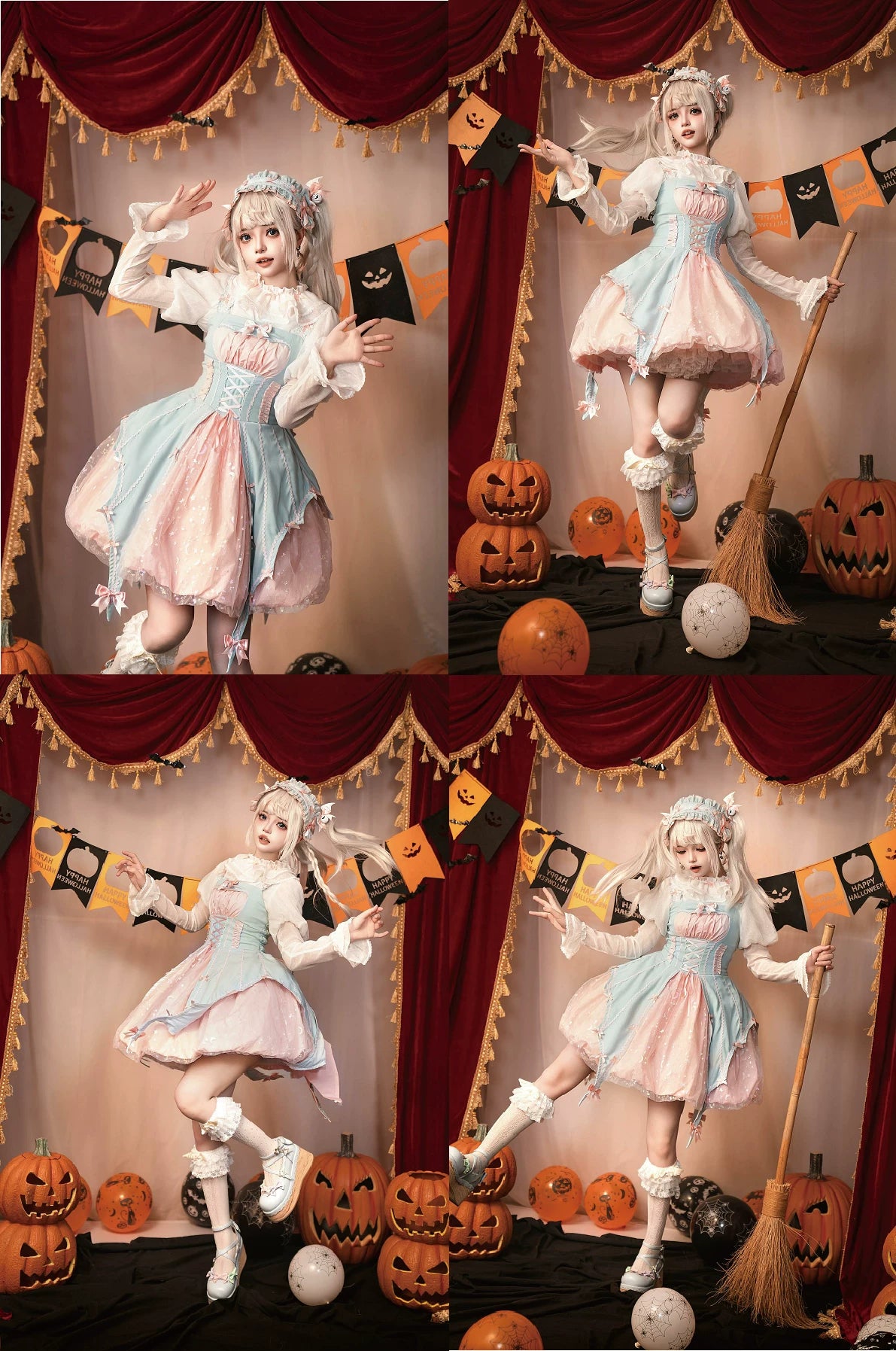 Pumpkin‑Lantern Halloween Witch Dark‑Sweet Lolita JSK Dress