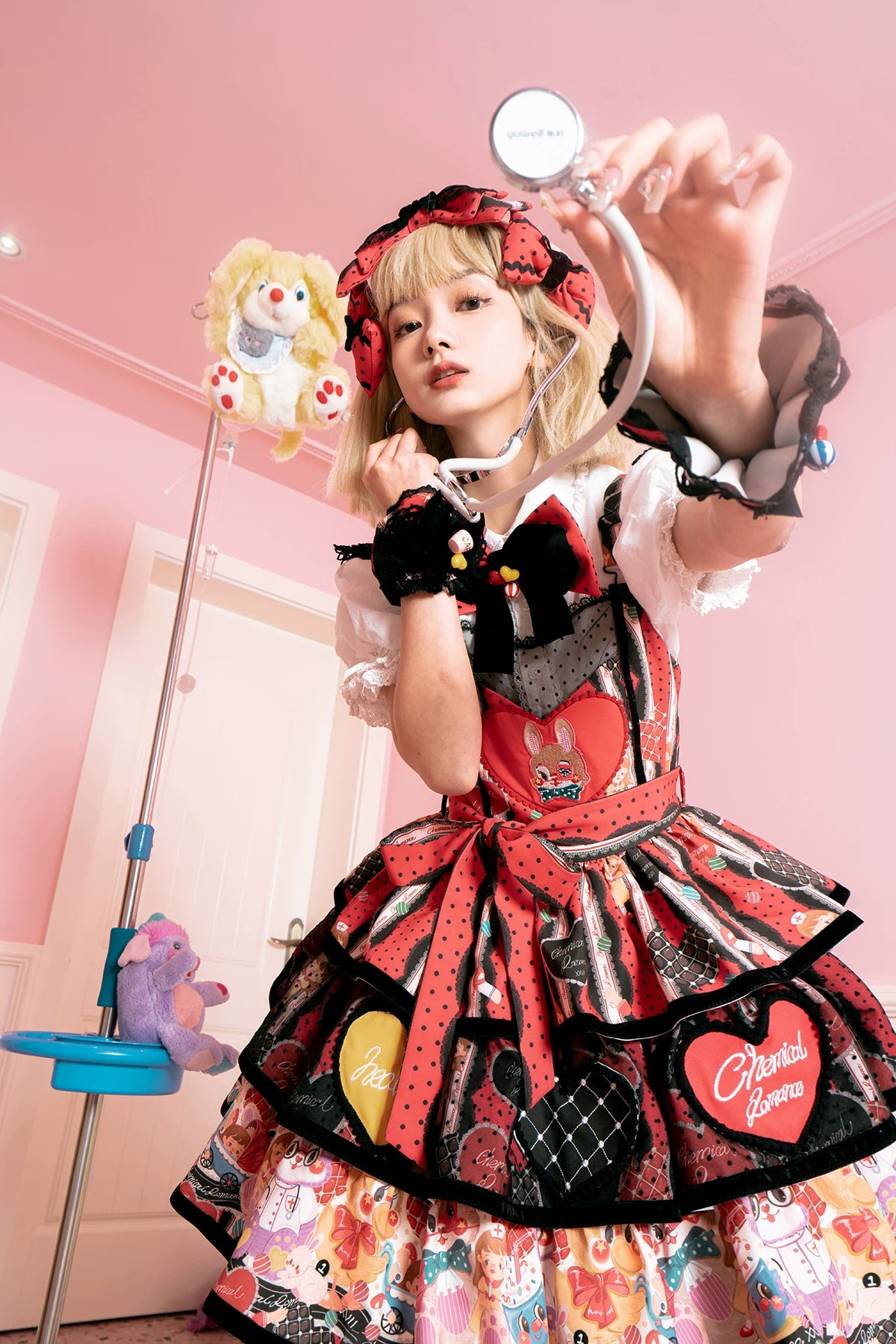 Doll Clinic Bunny Embroidery Sweet Gothic Lolita Suspender JSK