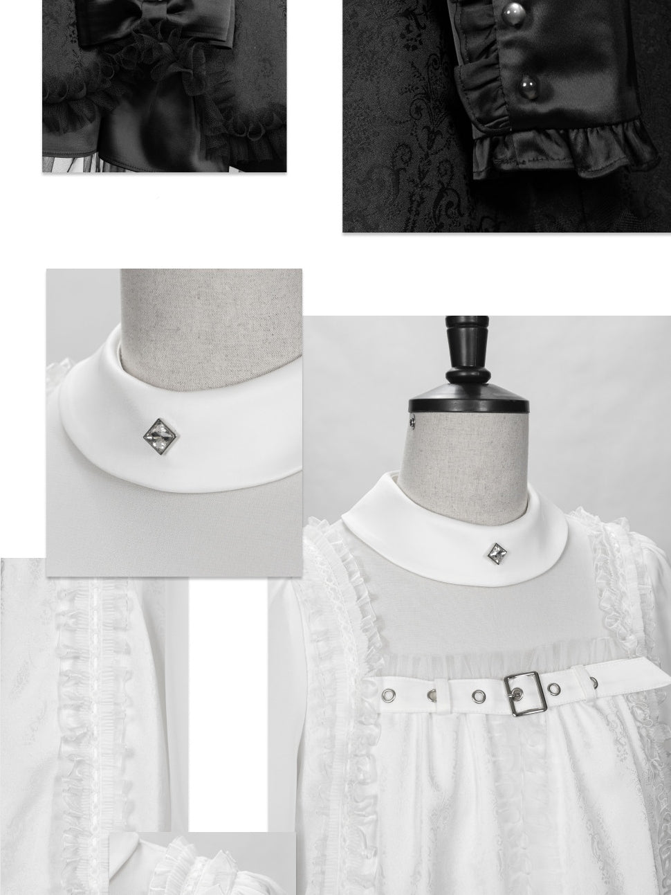 Tin Doll Black & White Gothic Lolita Lace Dress